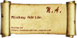 Miskey Adrián névjegykártya